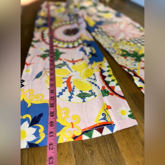 ANTHROPOLOGIE Maeve Straight-Leg Pull-On
Silk Pants Multicolor Pink yellow Sz S - Picture 12 of 13